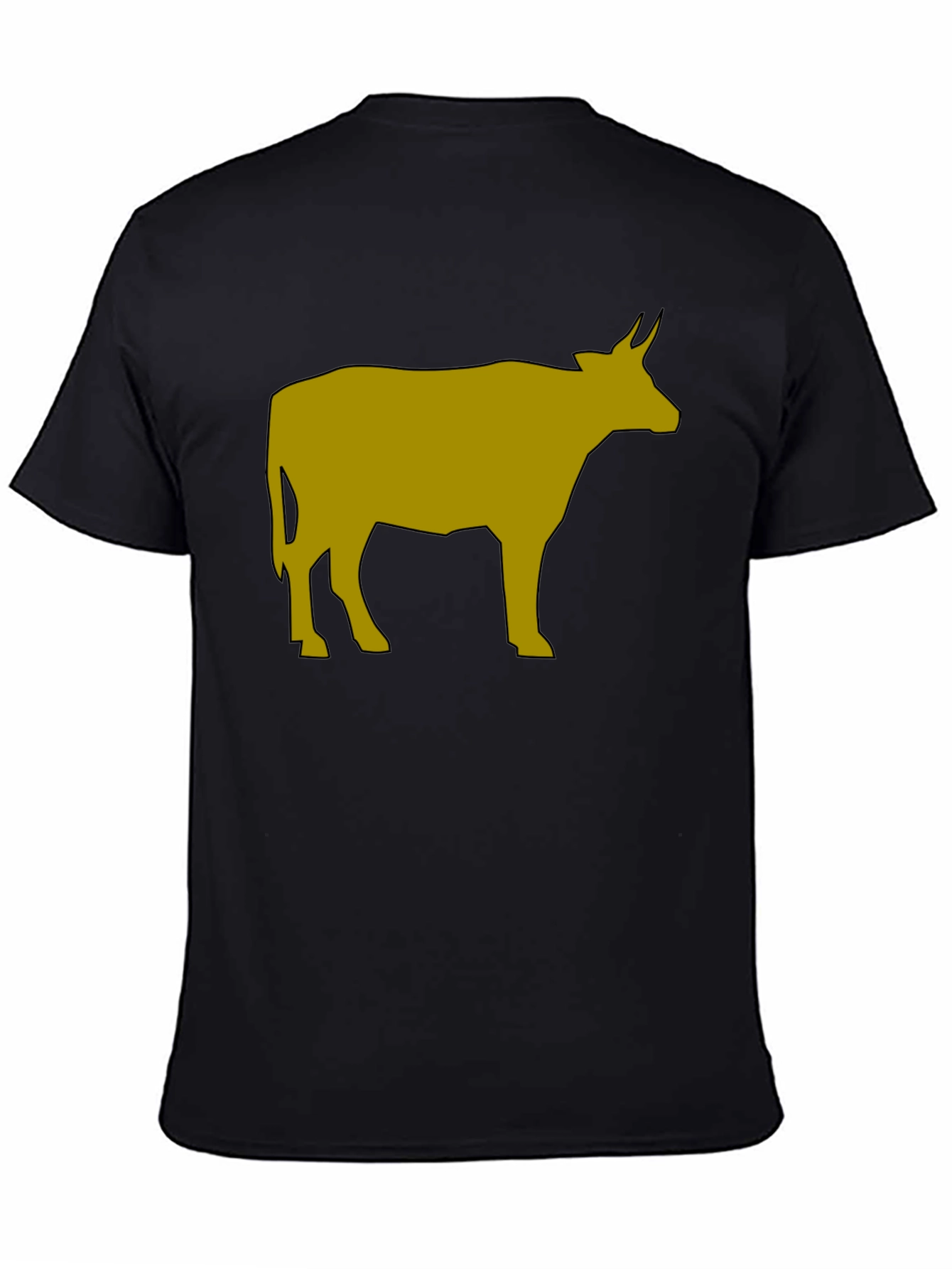 Cow Graphic Tee - Black Cotton Blend T-Shirt