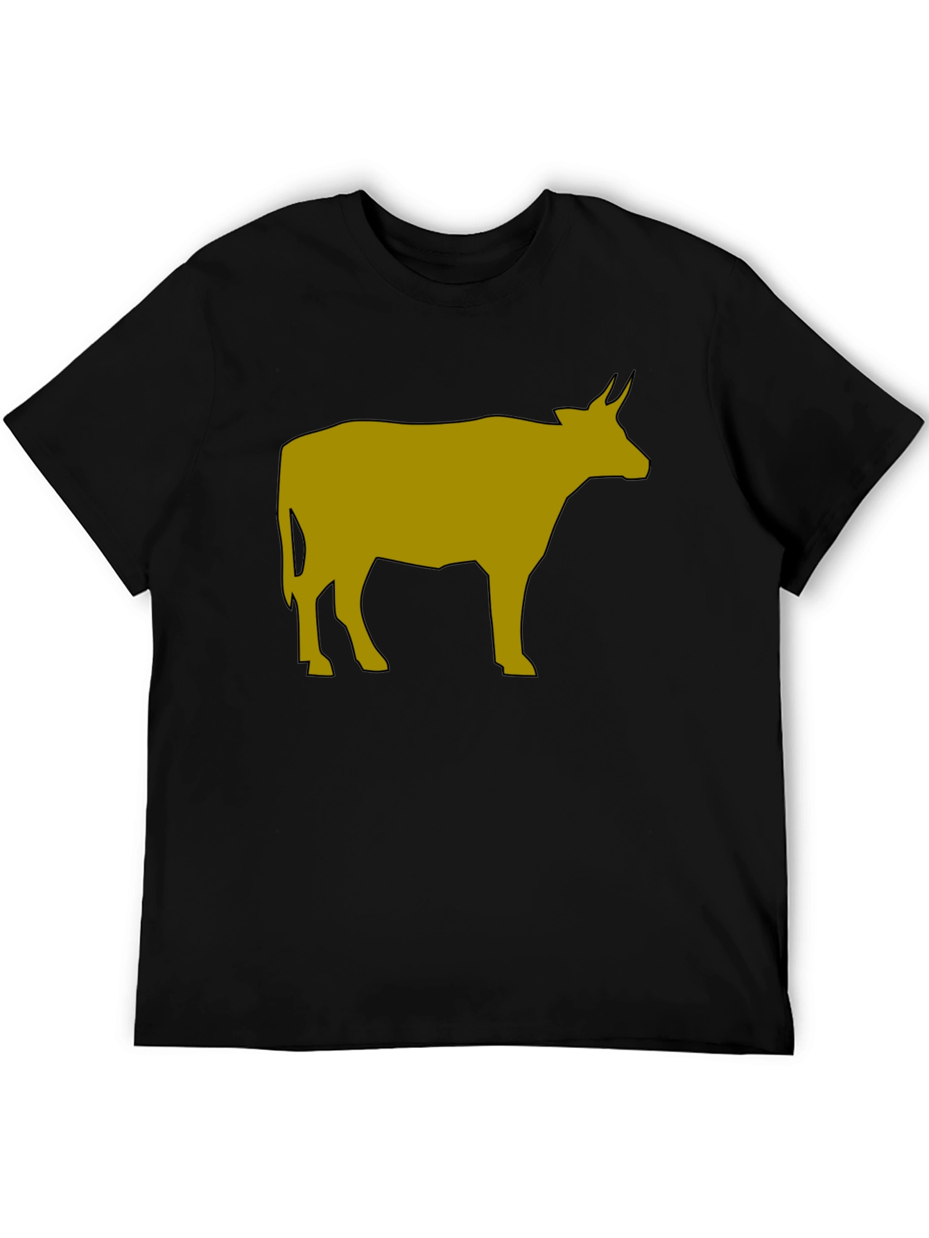 Cow Graphic Tee - Black Cotton Blend T-Shirt