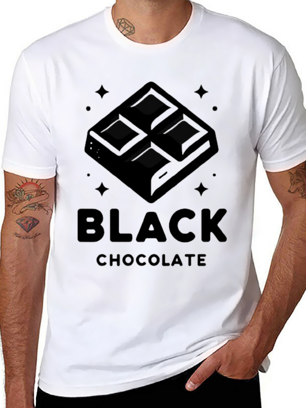 Black Chocolate Graphic Tee - Dark Humor Shirt