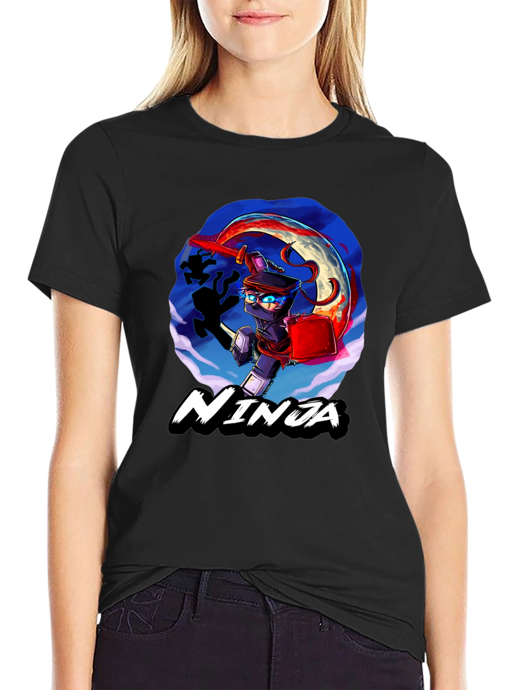 Ninja Graphic Black T-Shirt Cool Design