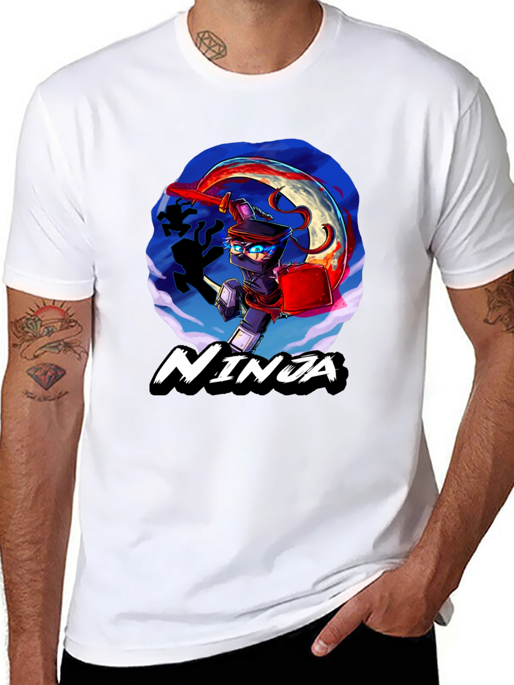 Ninja Graphic Black T-Shirt Cool Design