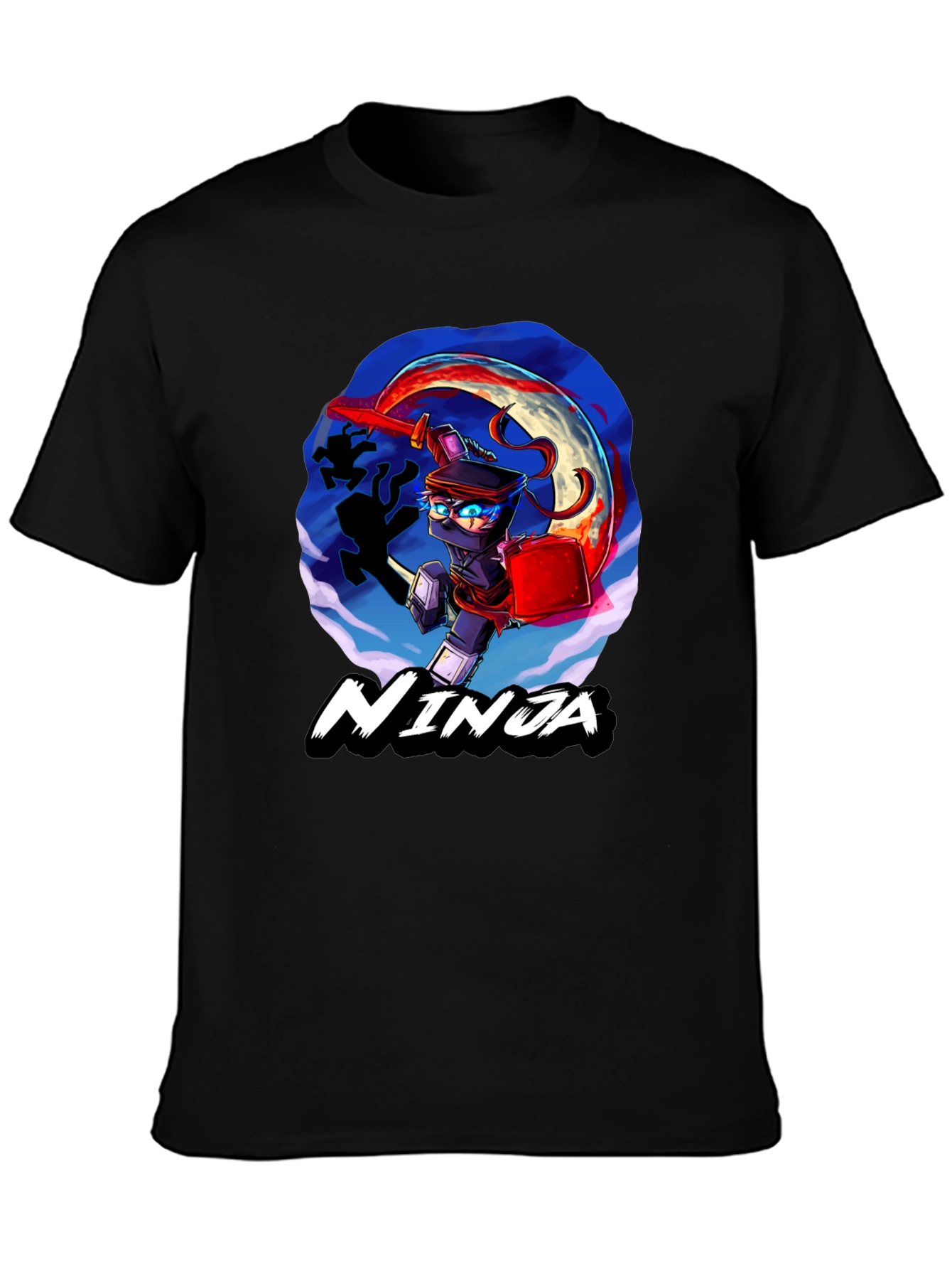 Ninja Graphic Black T-Shirt Cool Design