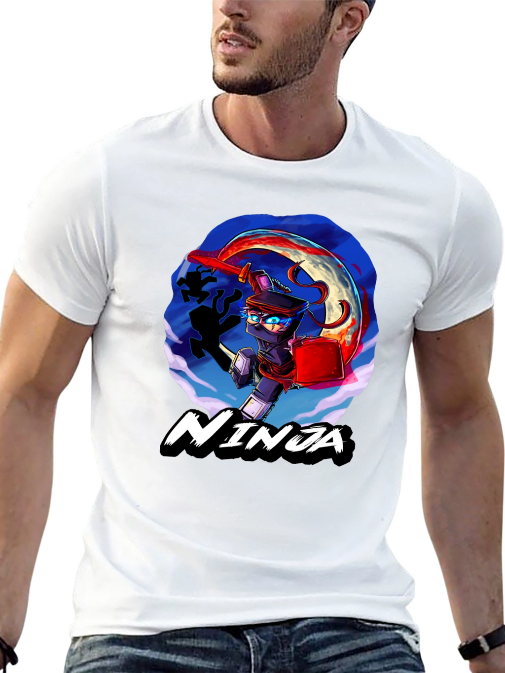 Ninja Graphic Black T-Shirt Cool Design
