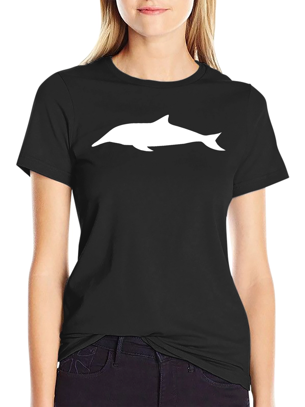 Dolphin Graphic Tee - Stylish Black Cotton T-Shirt