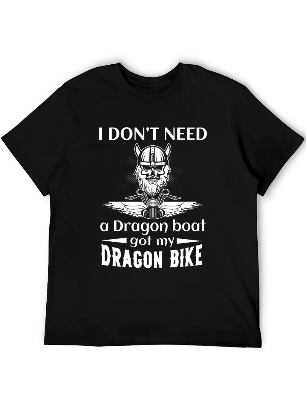 Dragon Bike T-Shirt - Viking Skull Motorcycle Tee