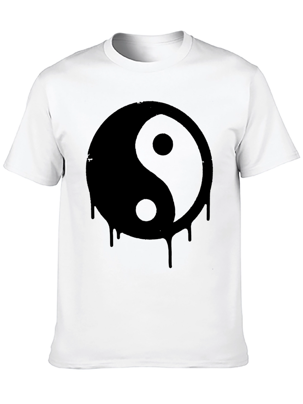 Yin Yang Drip Graphic Tee - Black Cotton T-Shirt