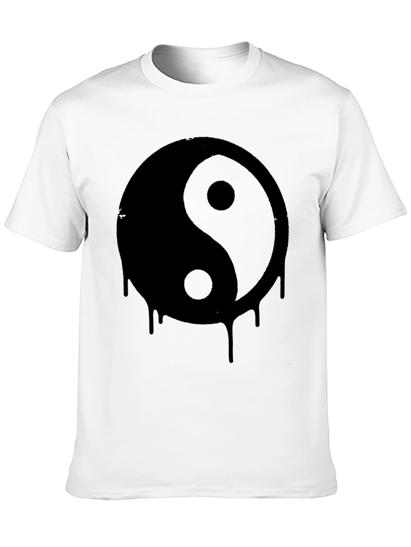 Yin Yang Drip Graphic Tee - Black Cotton T-Shirt