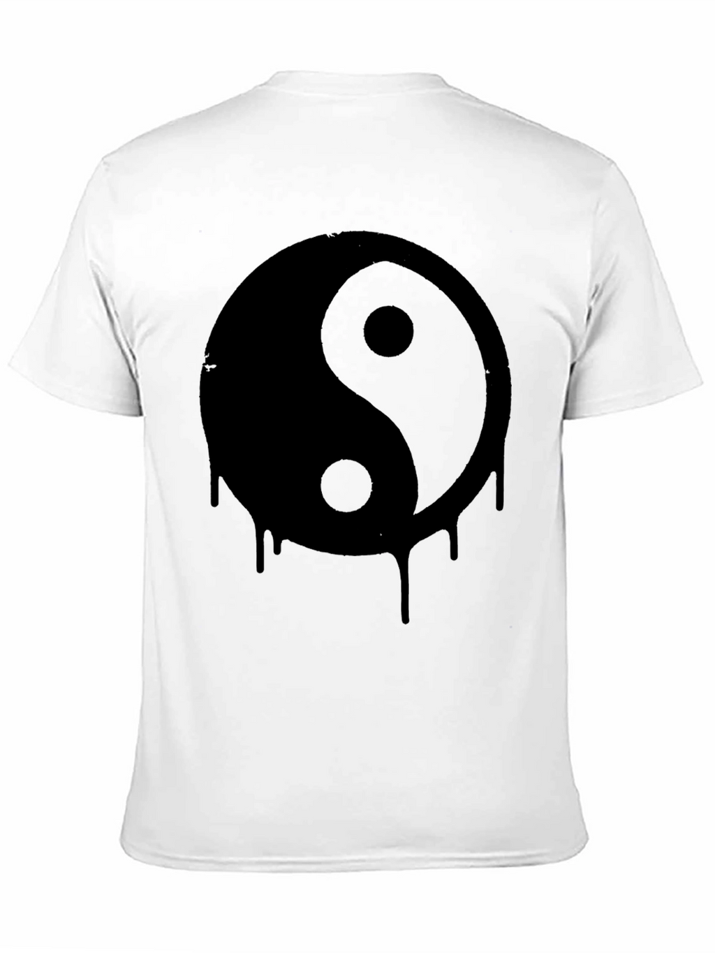 Yin Yang Drip Graphic Tee - Black Cotton T-Shirt