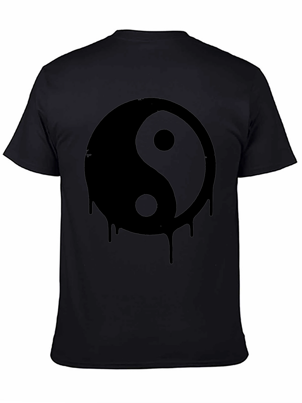 Yin Yang Drip Graphic Tee - Black Cotton T-Shirt