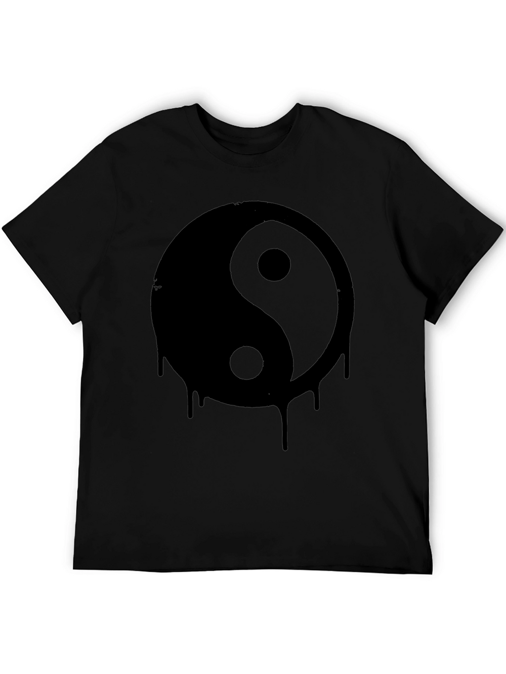 Yin Yang Drip Graphic Tee - Black Cotton T-Shirt