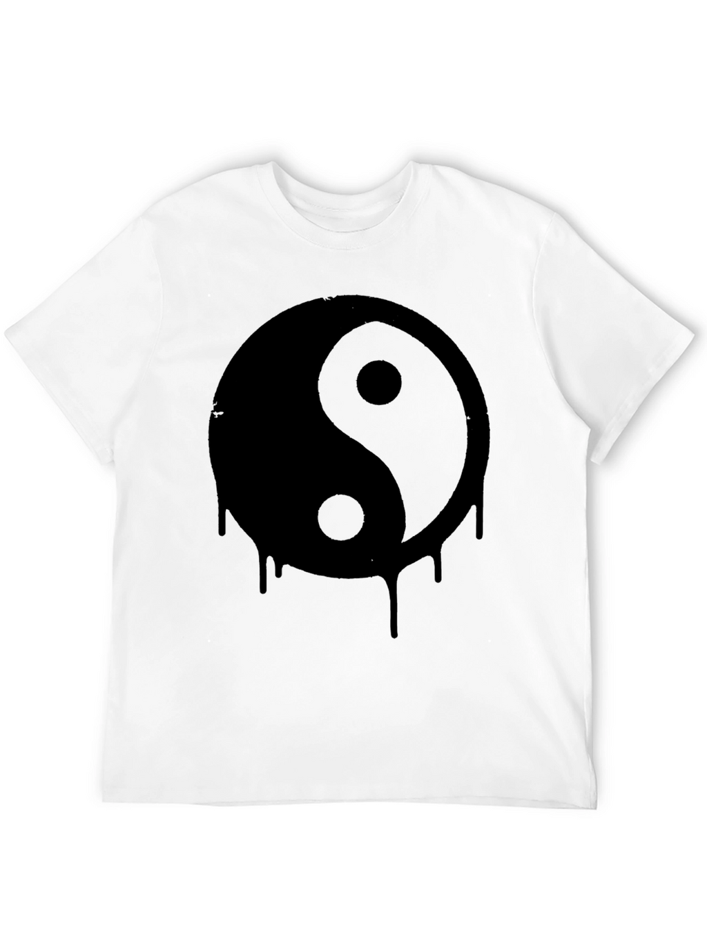 Yin Yang Drip Graphic Tee - Black Cotton T-Shirt