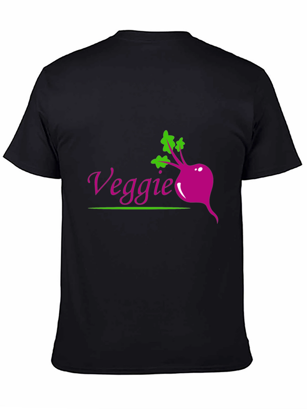 Veggie Beet Graphic Tee - Black Casual T-Shirt