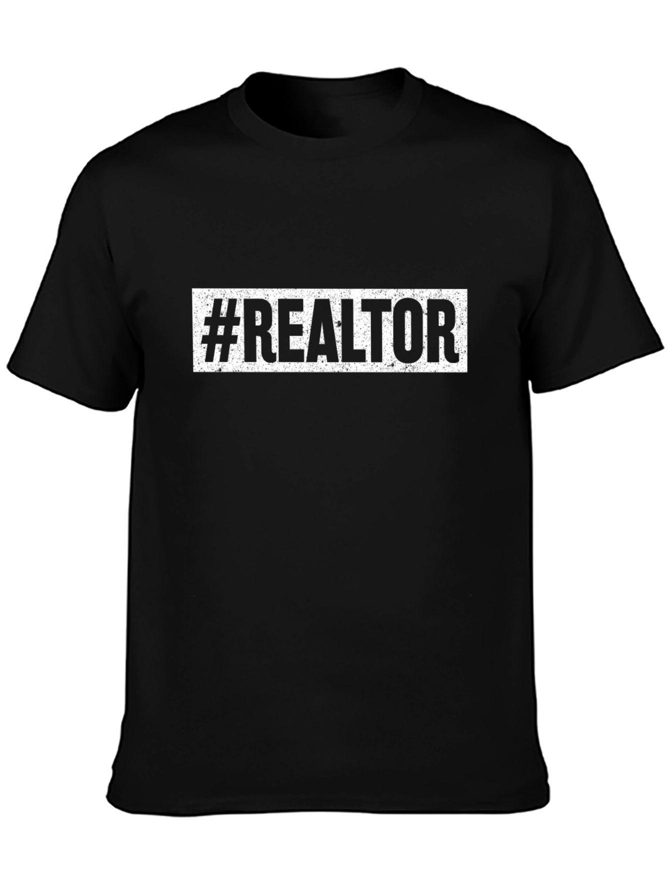 #Realtor T-Shirt - Black Cotton Blend Tee