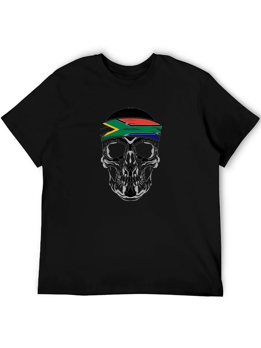Skull with South African Flag Headband T-Shirt