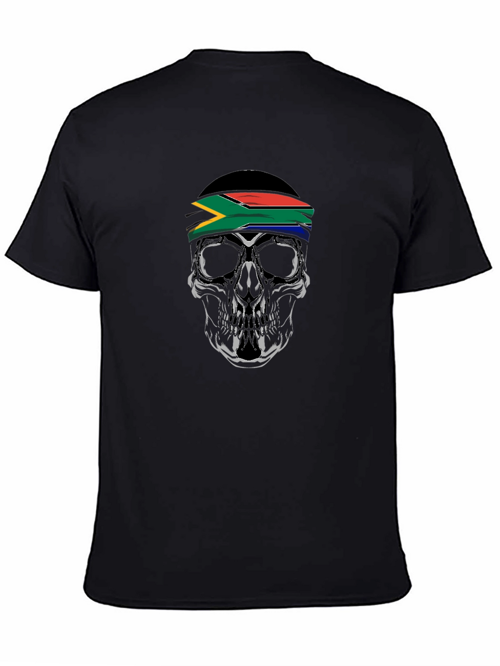 Skull with South African Flag Headband T-Shirt