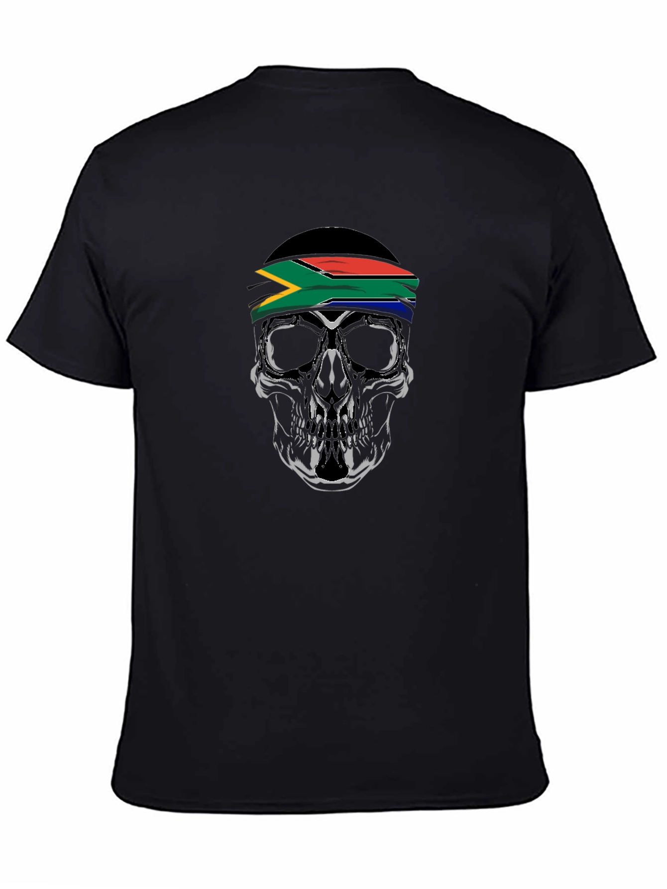 Skull with South African Flag Headband T-Shirt