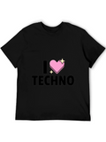 I Love Techno Black T-Shirt