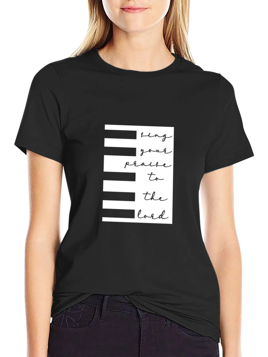 Piano Keys Christian T-Shirt - Praise the Lord!