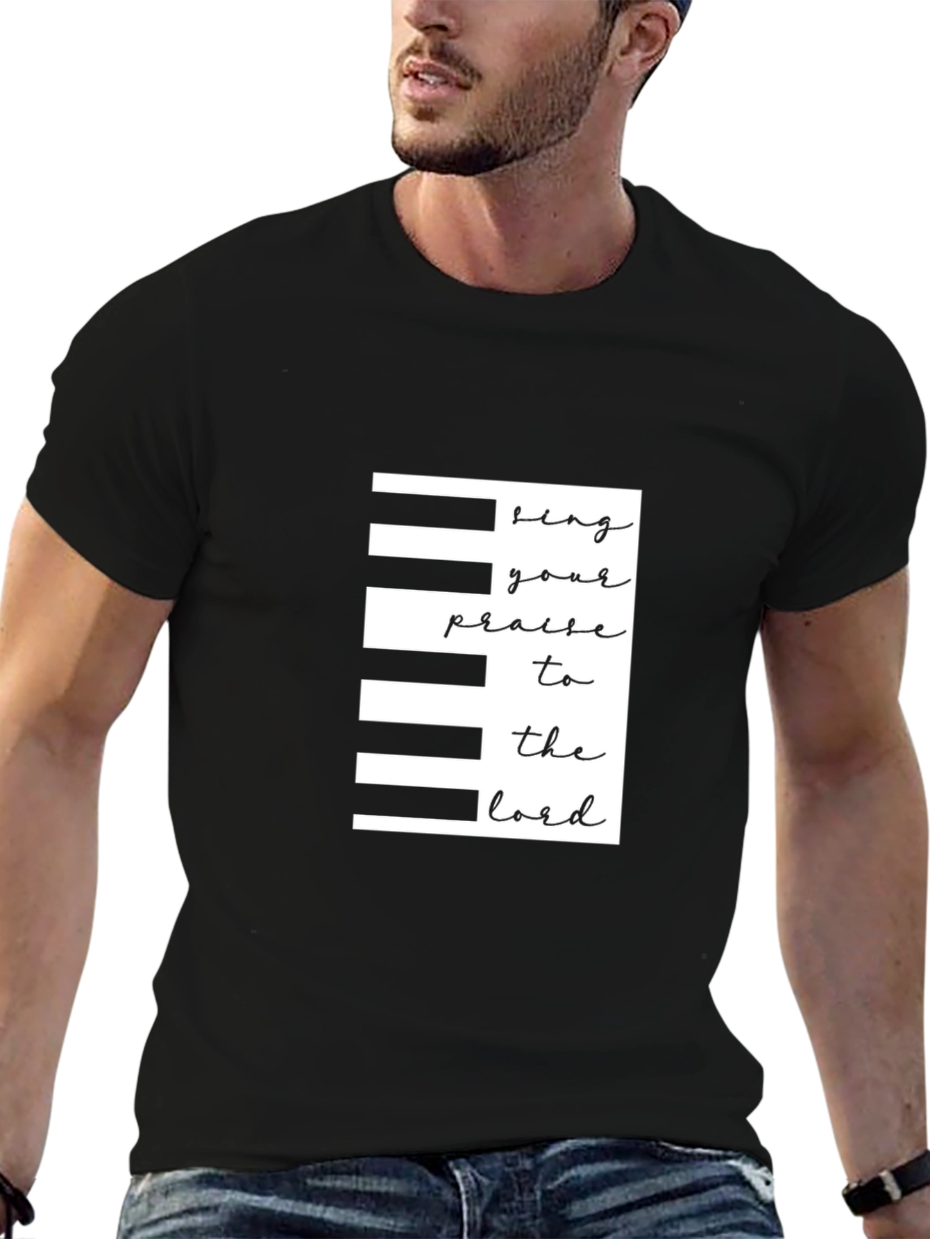 Piano Keys Christian T-Shirt - Praise the Lord!