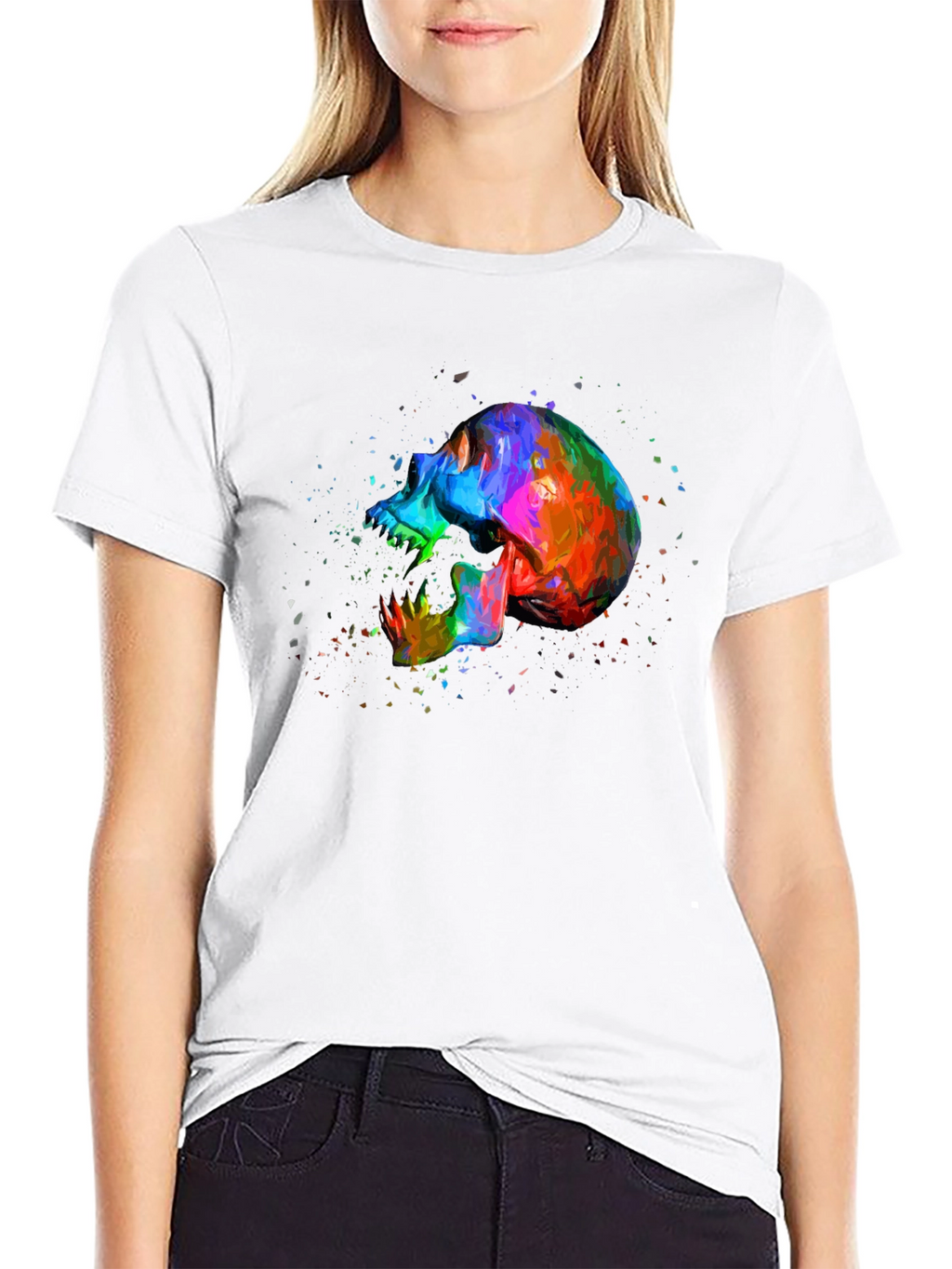 Vivid Skull Graphic Tee - Bold Artistic Design