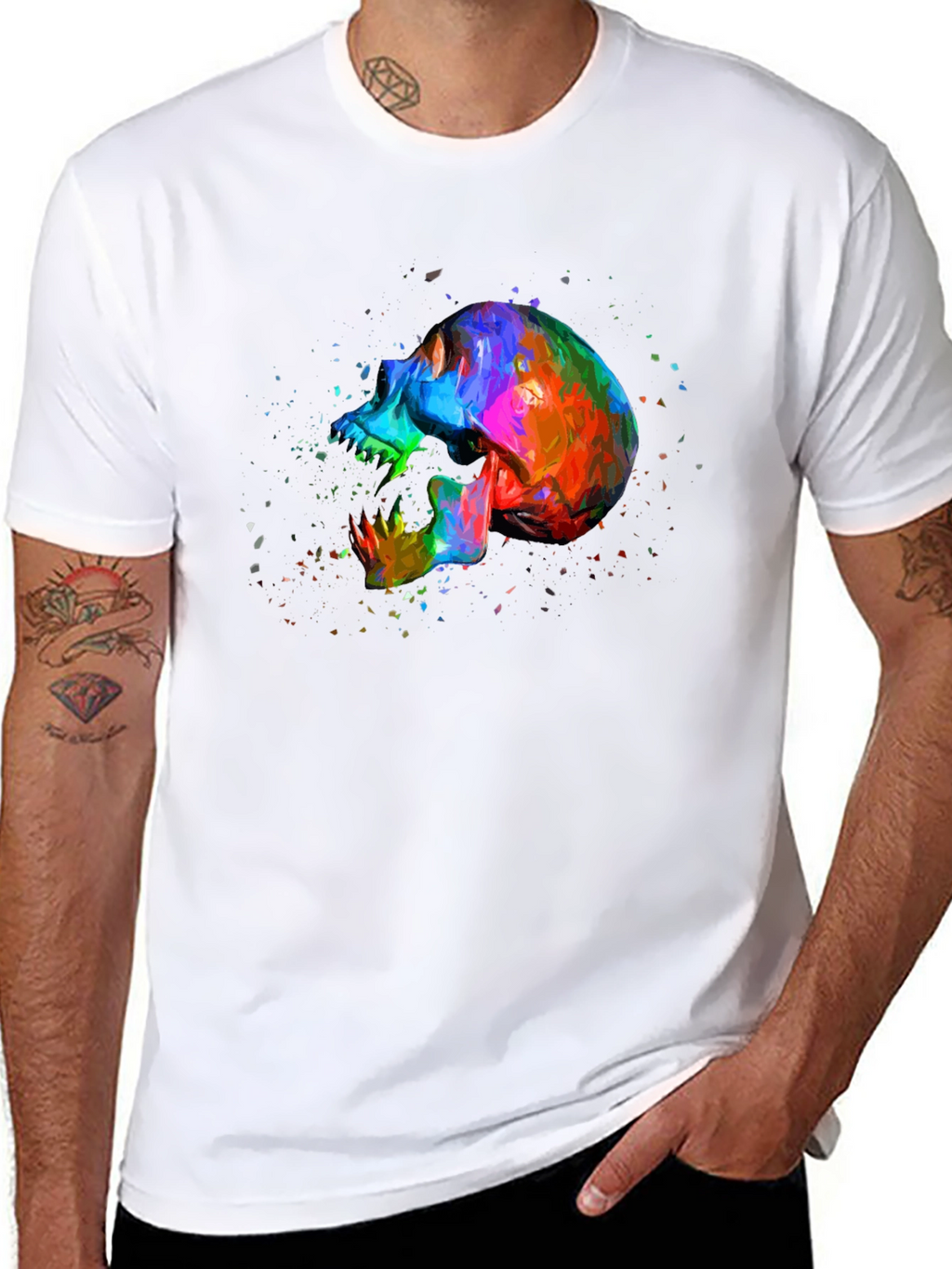Vivid Skull Graphic Tee - Bold Artistic Design