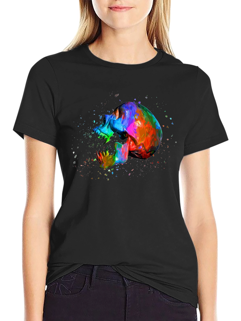 Vivid Skull Graphic Tee - Bold Artistic Design