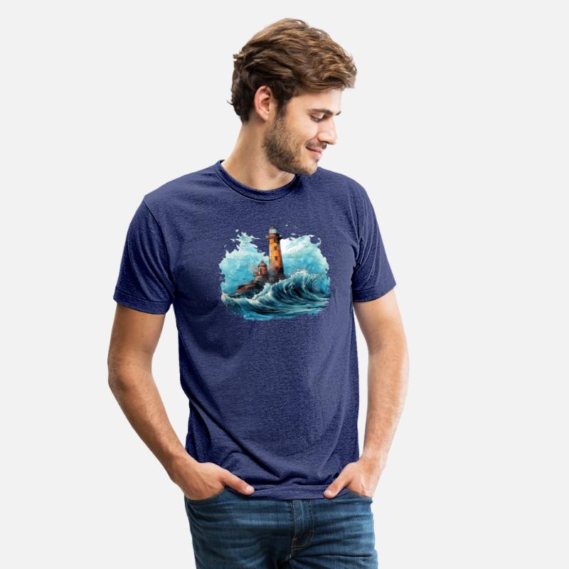 Lighthouse in surf