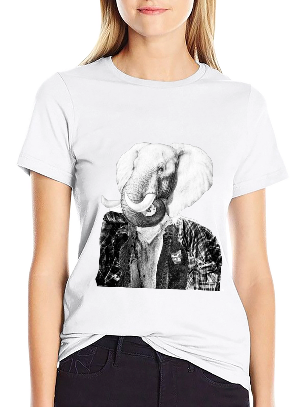 Elephant Head Graphic T-Shirt - Unique Animal Tee