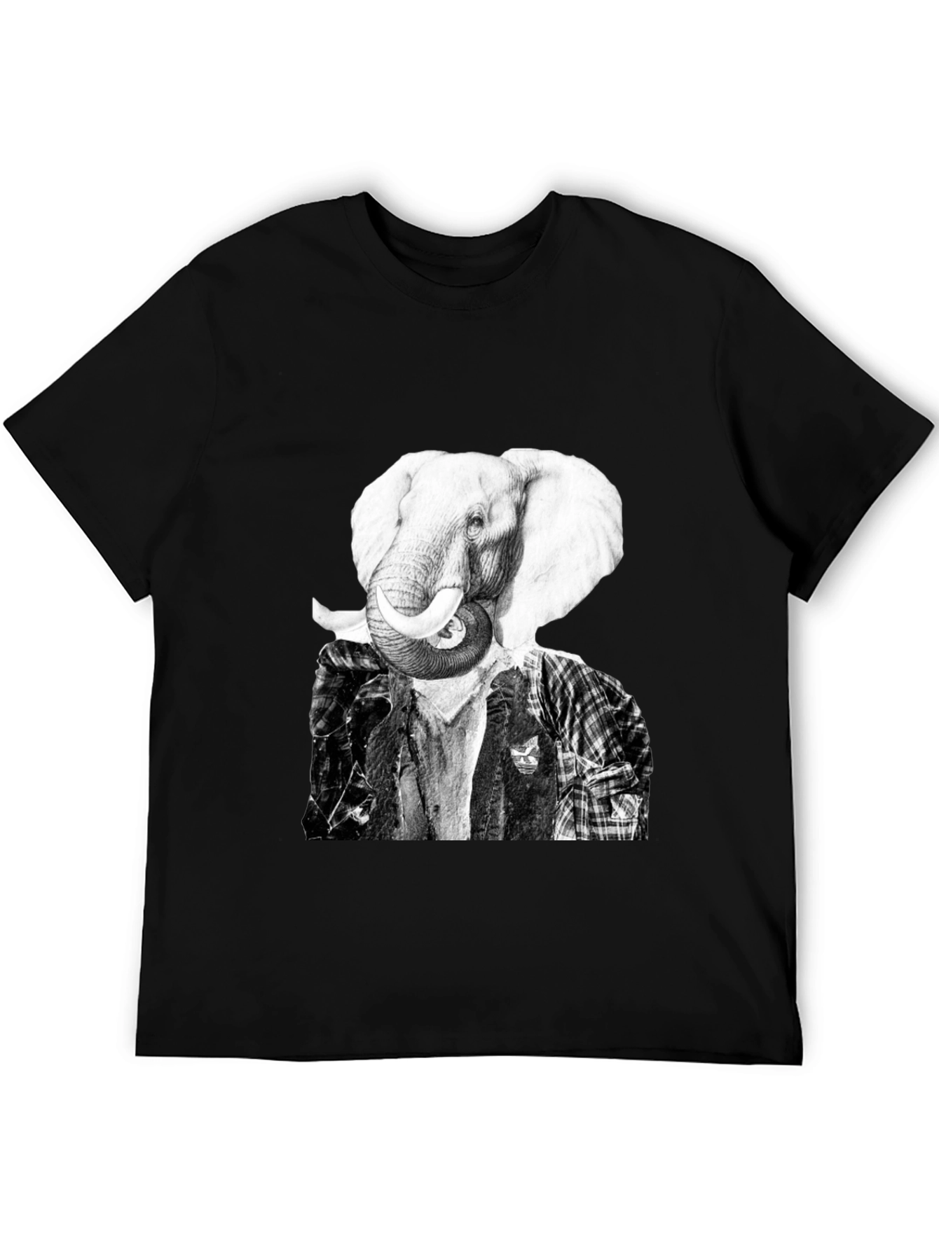 Elephant Head Graphic T-Shirt - Unique Animal Tee