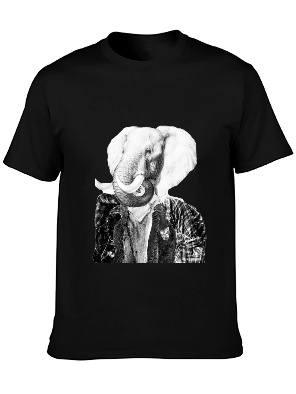 Elephant Head Graphic T-Shirt - Unique Animal Tee