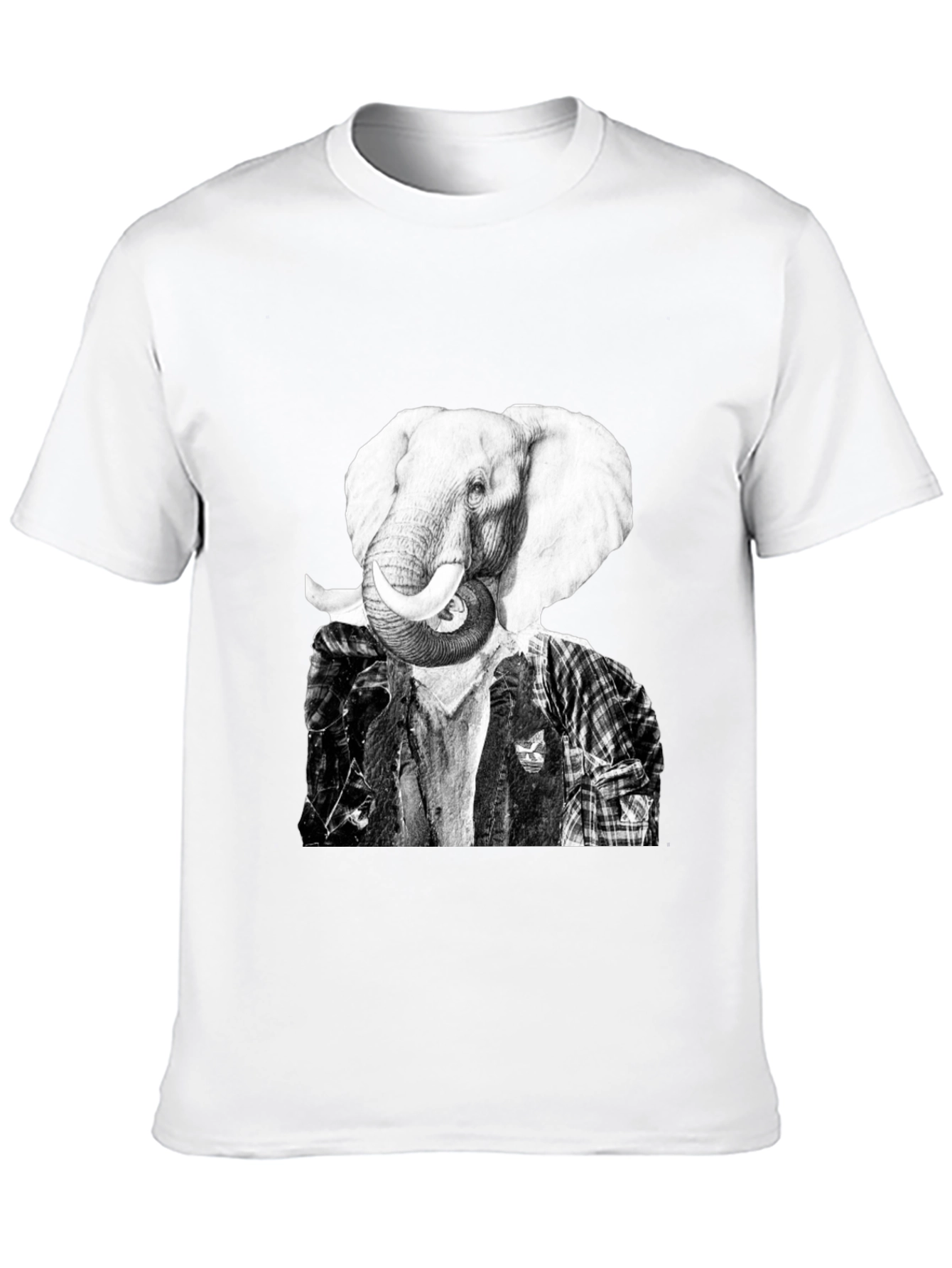Elephant Head Graphic T-Shirt - Unique Animal Tee