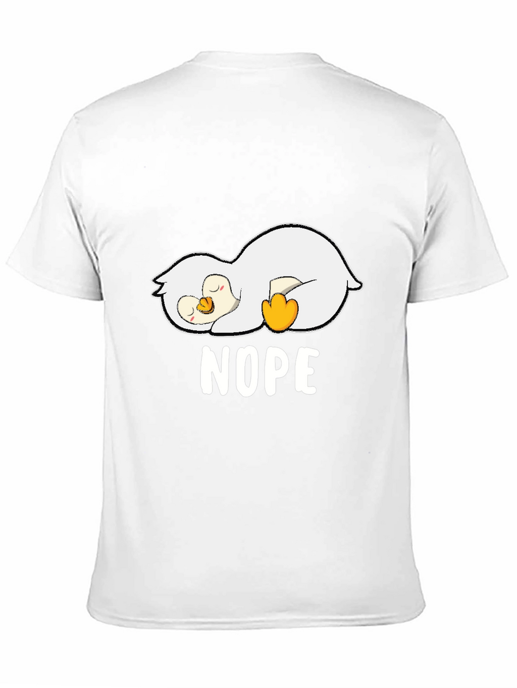Nope Lazy Penguin Graphic T-Shirt - Black