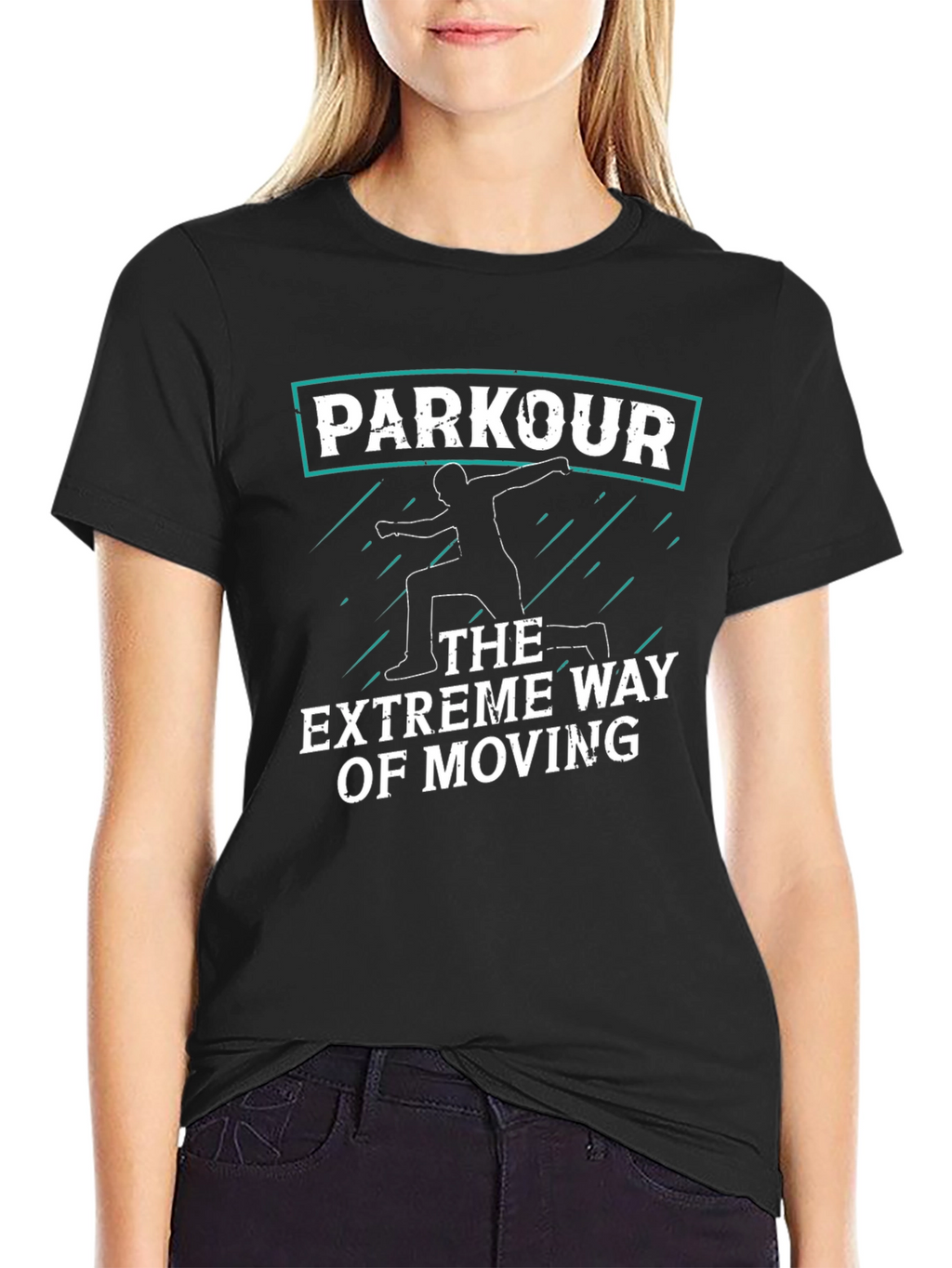 Parkour Extreme Way of Moving Graphic Black Tee