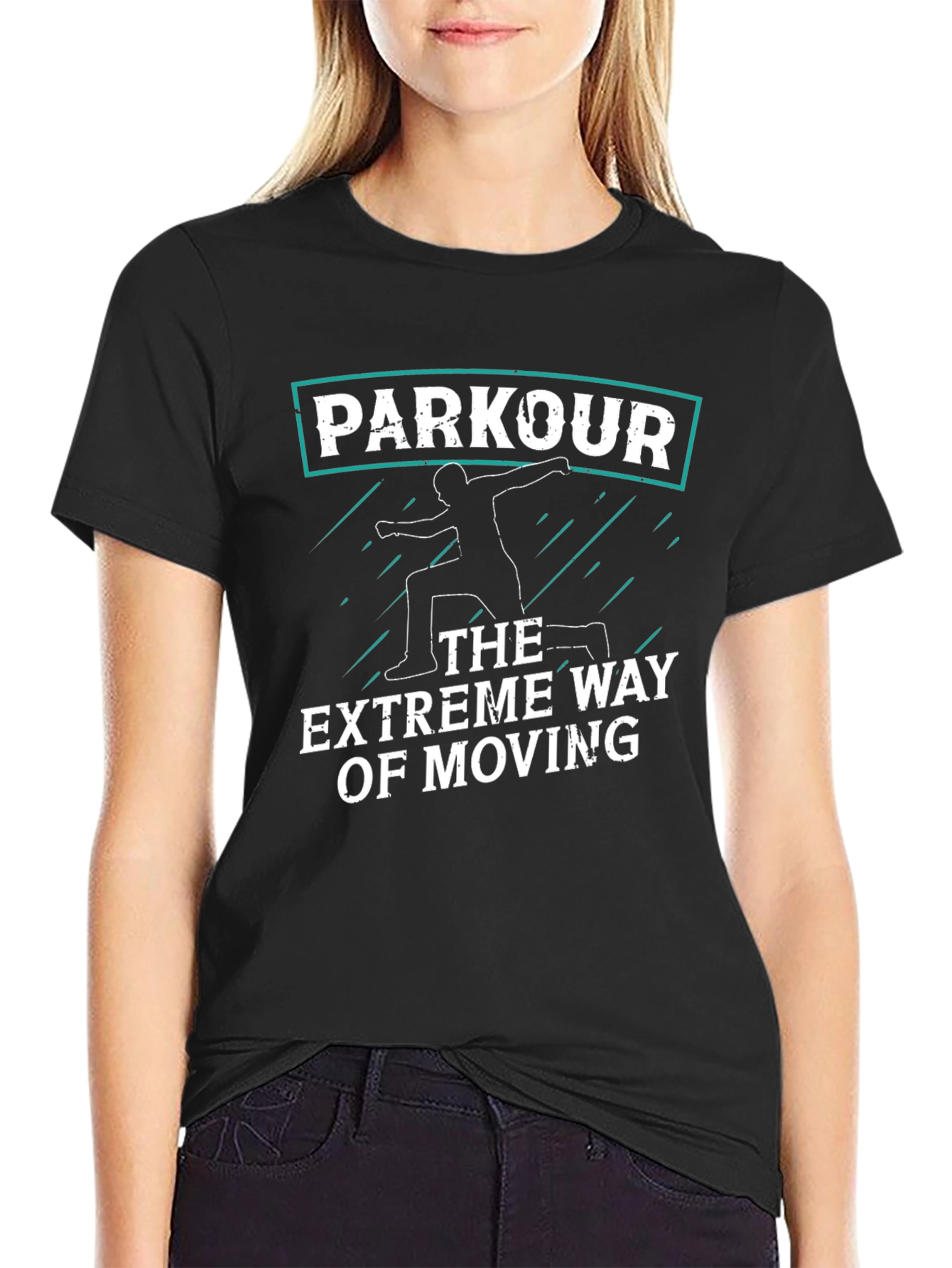 Parkour Extreme Way of Moving Graphic Black Tee