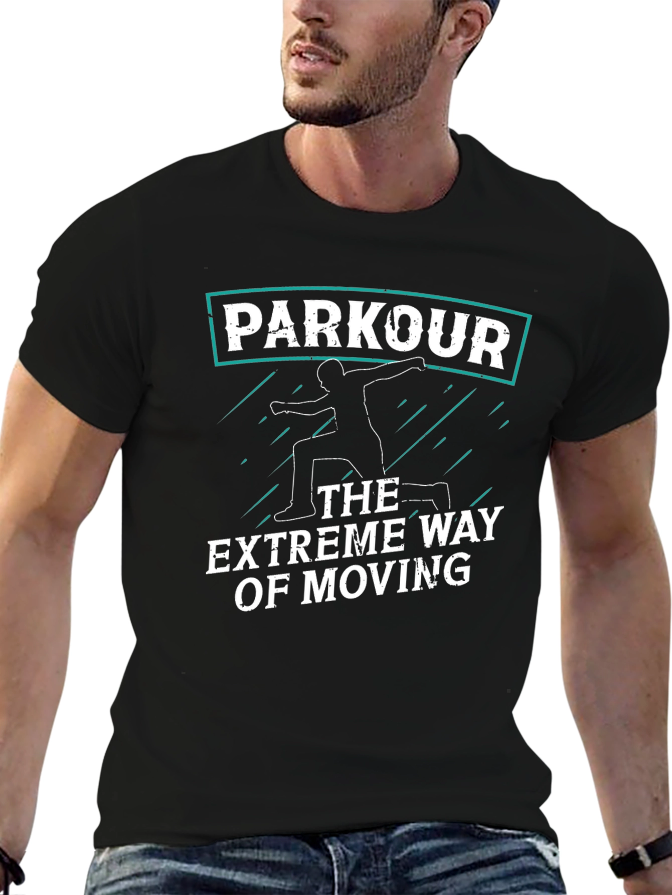 Parkour Extreme Way of Moving Graphic Black Tee