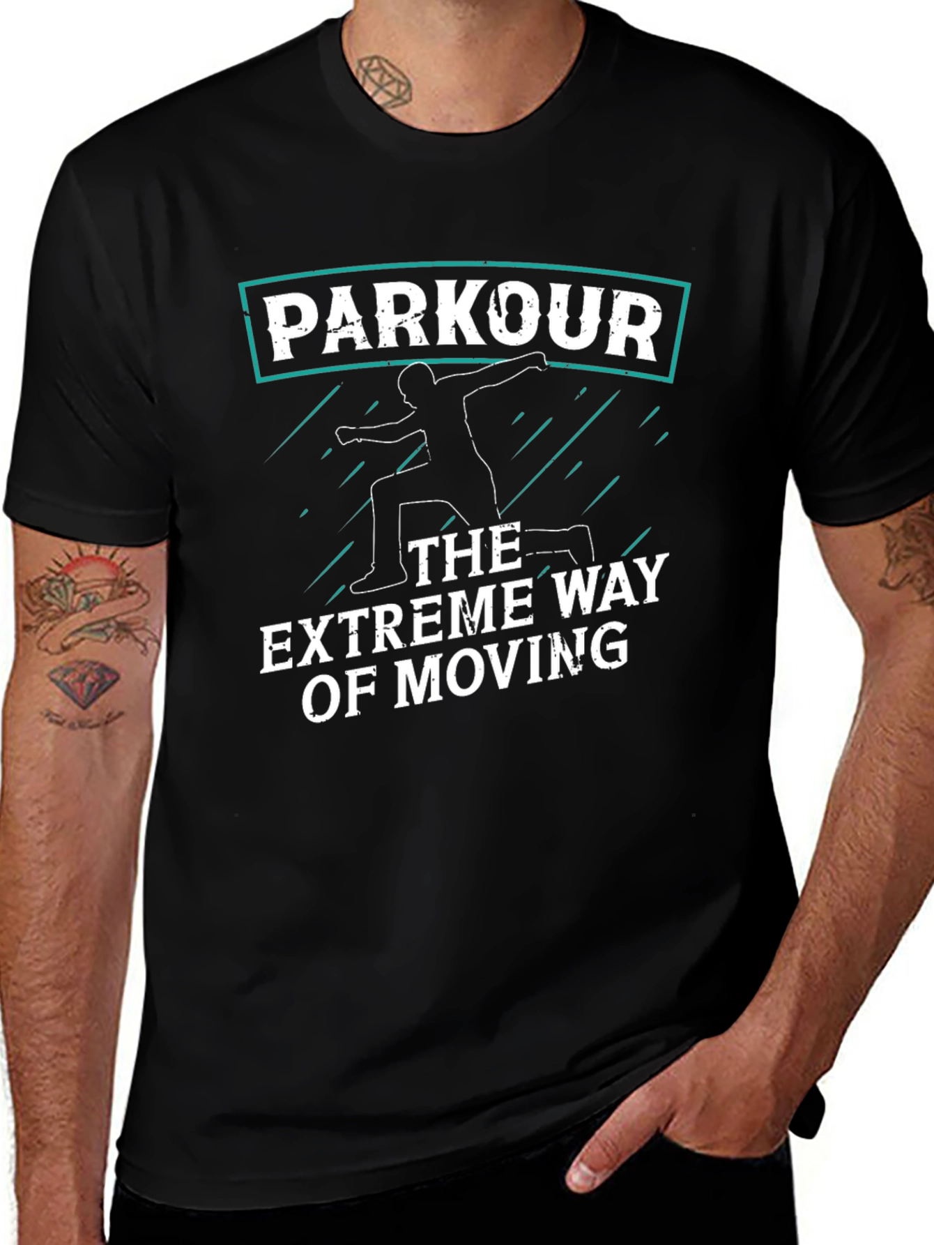 Parkour Extreme Way of Moving Graphic Black Tee