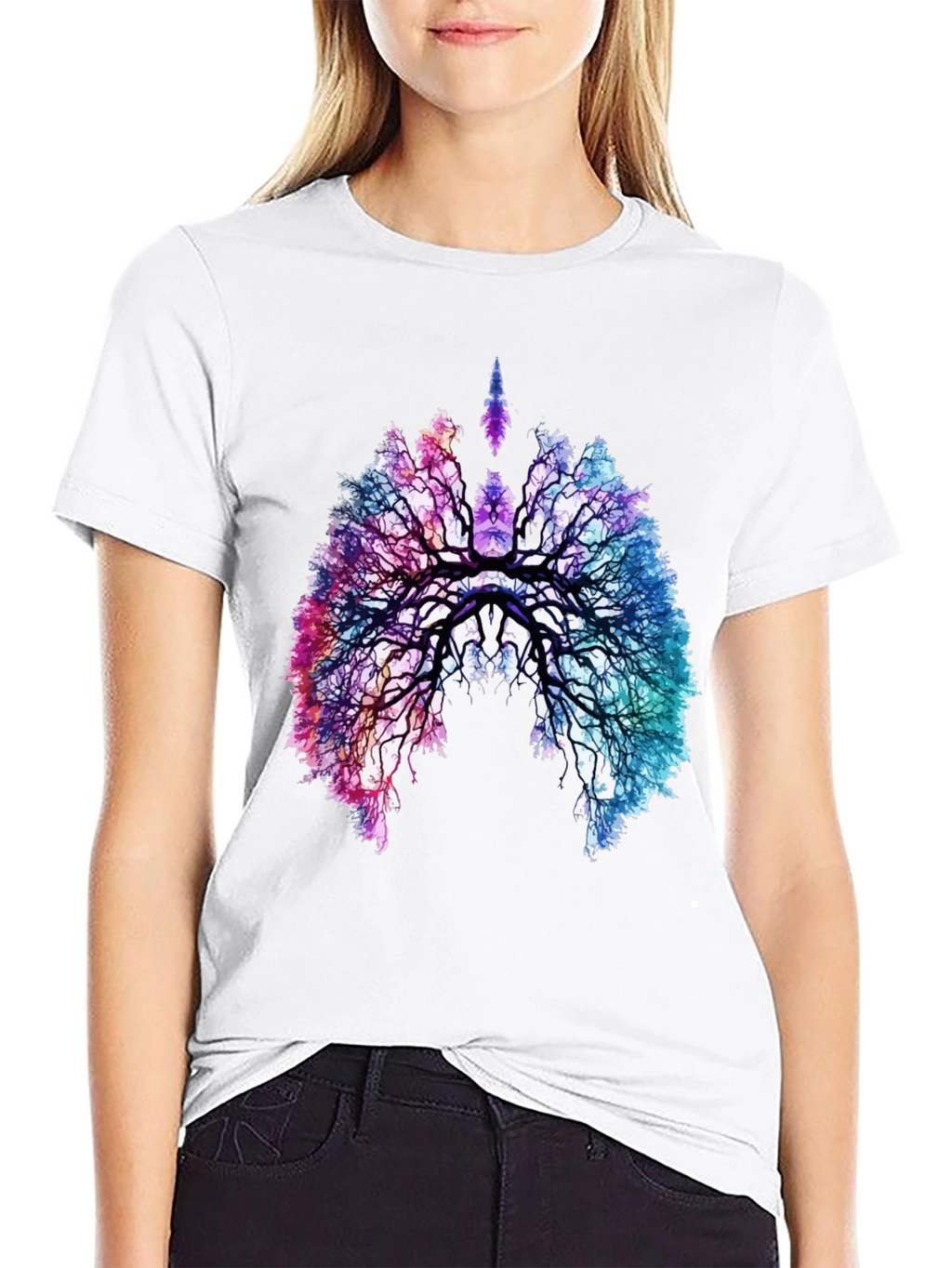 Nature Lungs Graphic Tee - Black Cotton T-Shirt