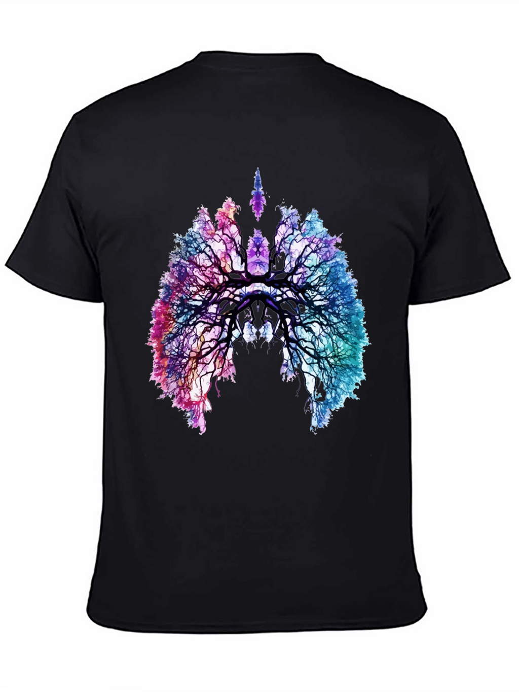 Nature Lungs Graphic Tee - Black Cotton T-Shirt