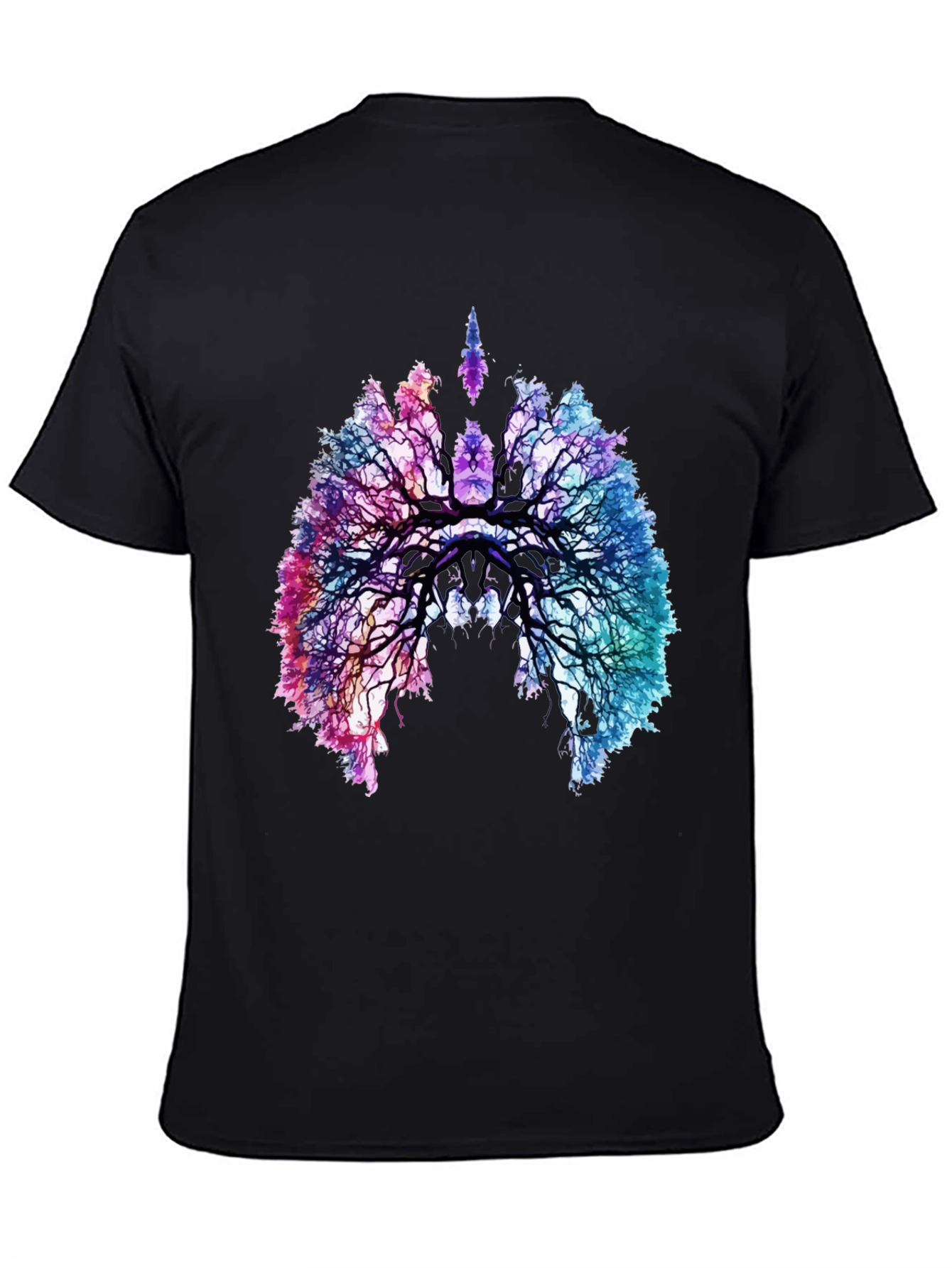 Nature Lungs Graphic Tee - Black Cotton T-Shirt