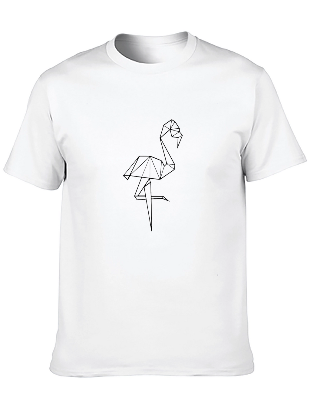 Geometric Flamingo Black T-Shirt