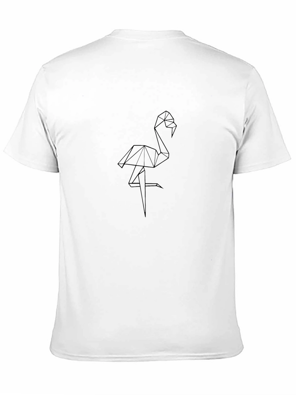 Geometric Flamingo Black T-Shirt