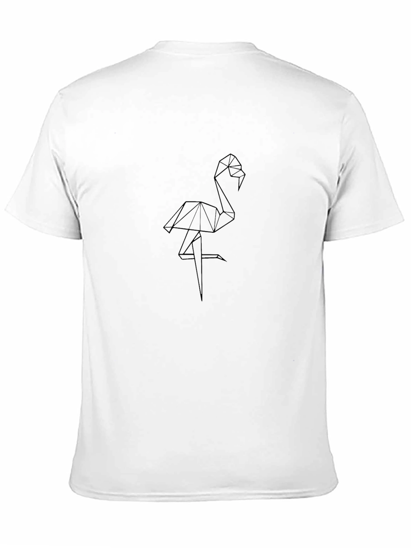 Geometric Flamingo Black T-Shirt