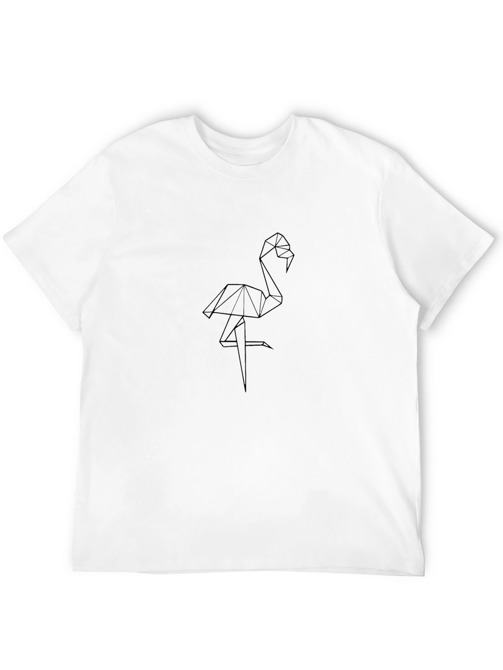Geometric Flamingo Black T-Shirt