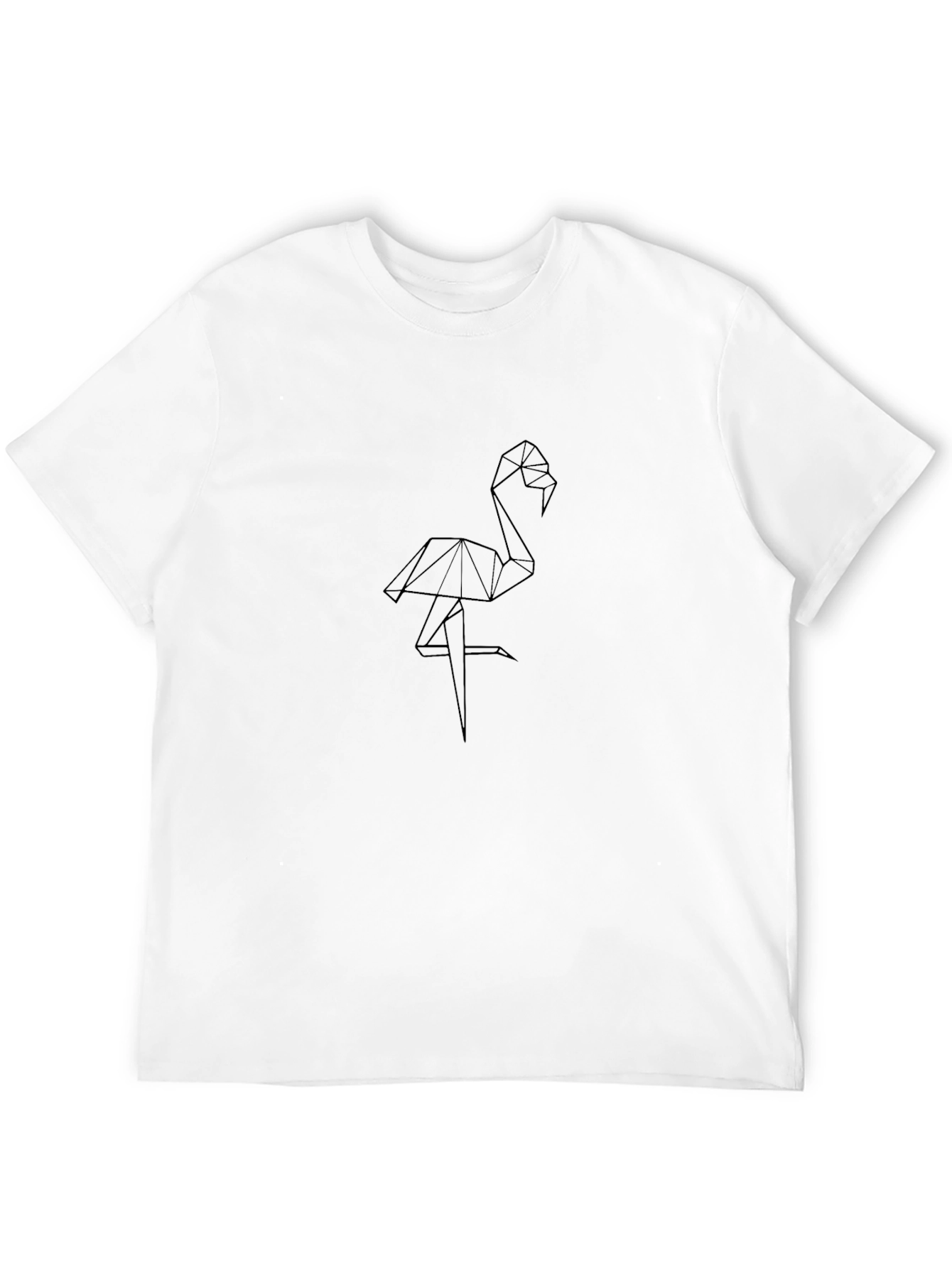 Geometric Flamingo Black T-Shirt