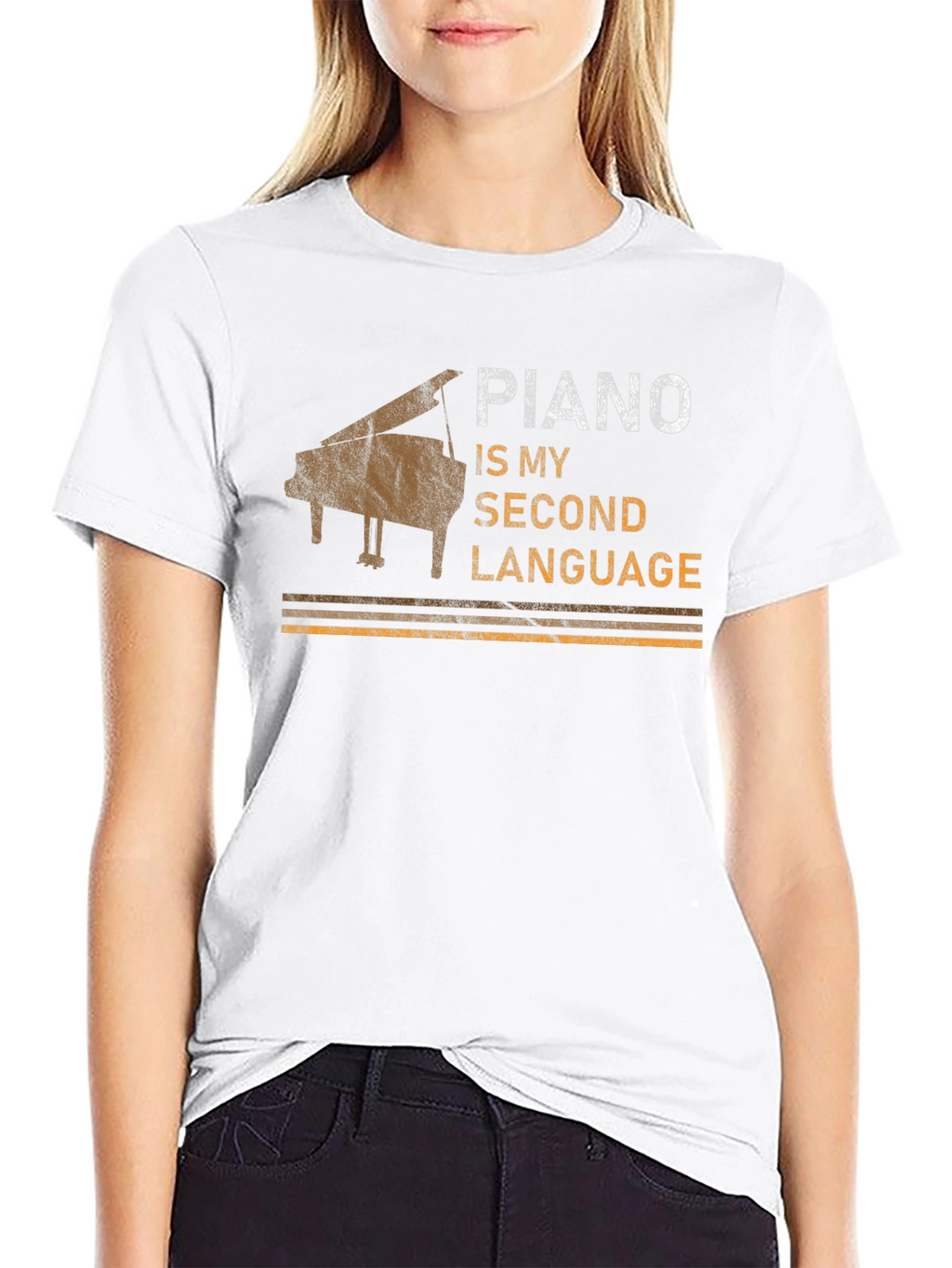 Piano is My Second Language Graphic Tee