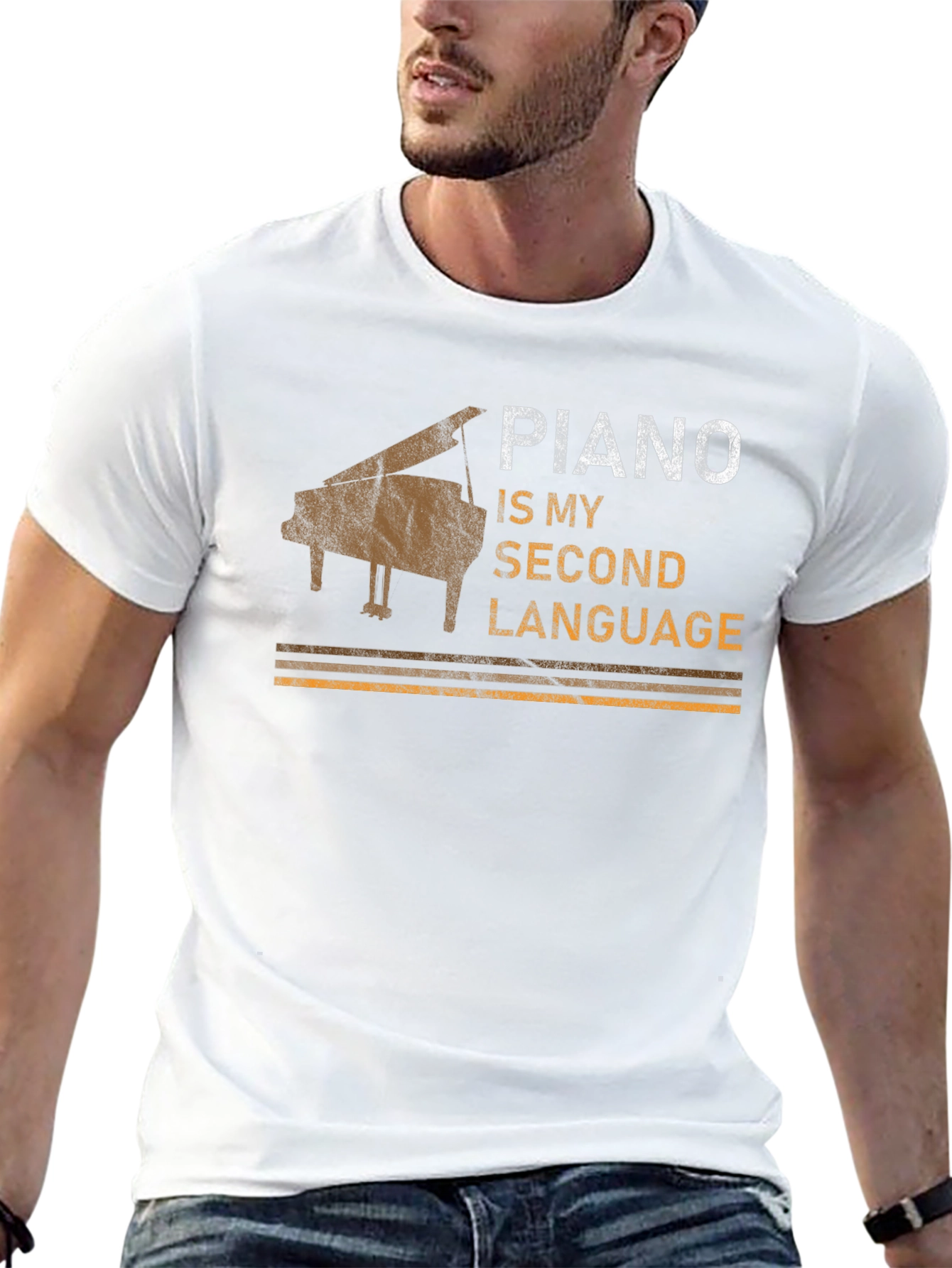 Piano is My Second Language Graphic Tee