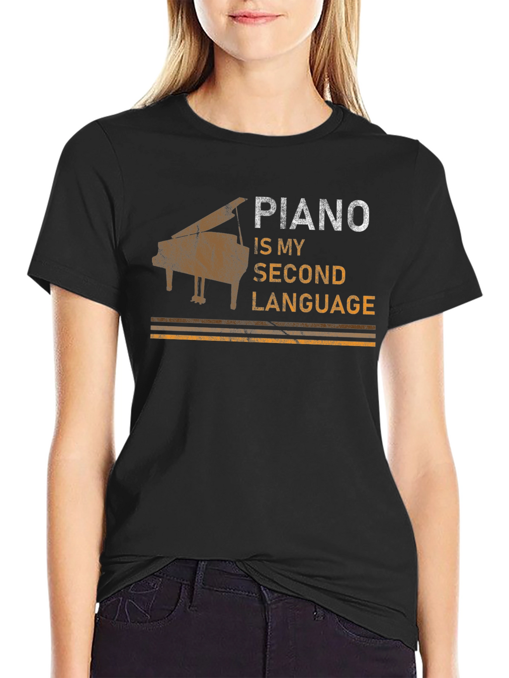 Piano is My Second Language Graphic Tee