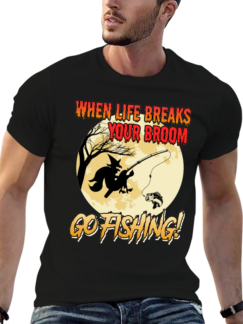 Witch Fishing T-Shirt: When Life Breaks Your Broom