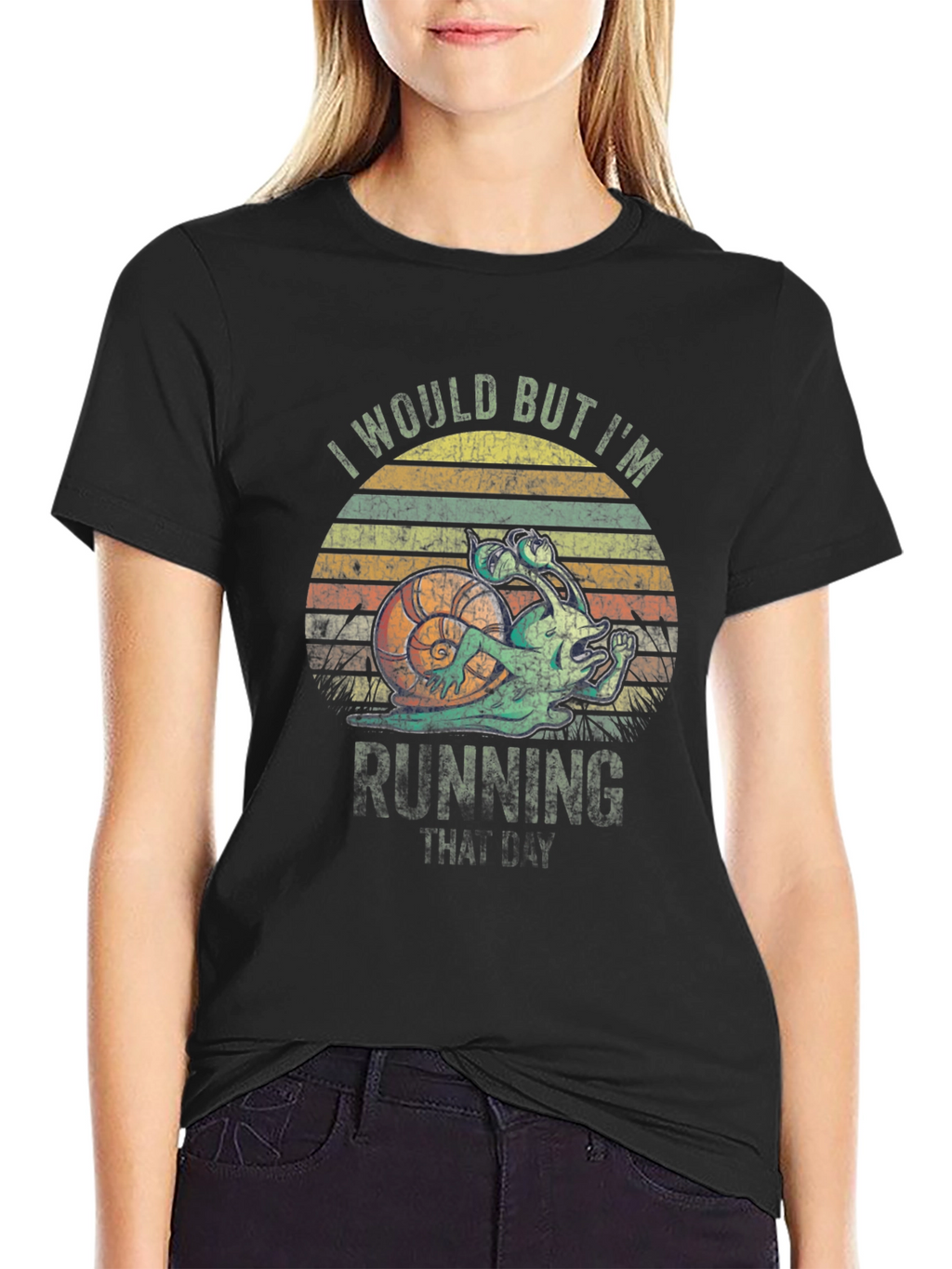 Funny Snail Running Graphic T-Shirt