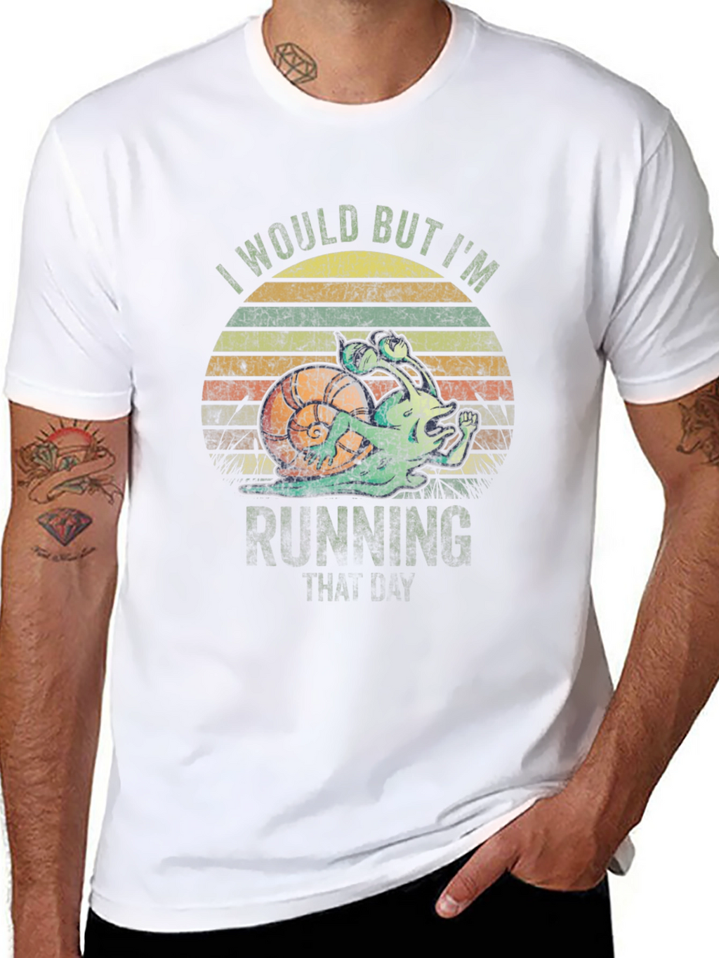 Funny Snail Running Graphic T-Shirt